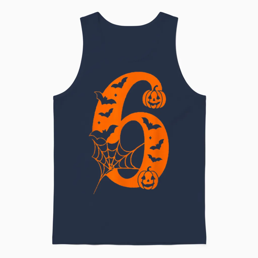 Number 6 Funny Meme Saying 6 7 Six Seven Halloween Costume Unisex Tank Top in Navy