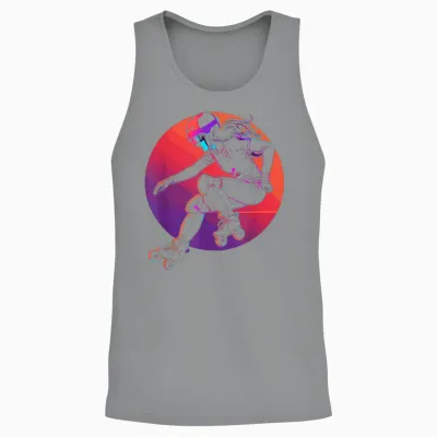 Graphic 90s Roller Skating Girl for Girls Unisex Tank Top - Sport Grey