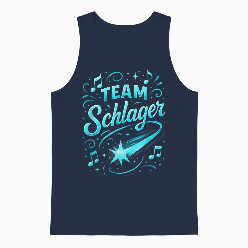 Team Schlager Party Music Apres Ski Unisex Tank Top in Navy