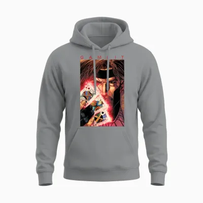 Marvel X-Men Gambit Glowing Cards Graphic Unisex Hoodie - Sport Grey