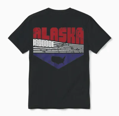 Retro Vintage Alaska Usa Unisex T-Shirt - Black
