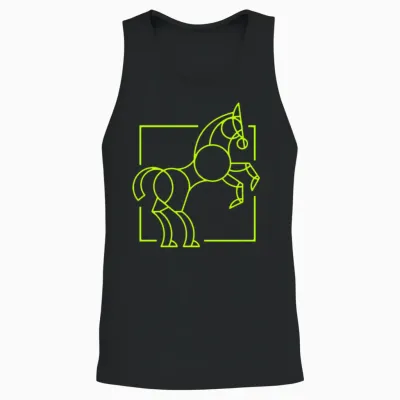 Horse Logo Unisex Tank Top - Black
