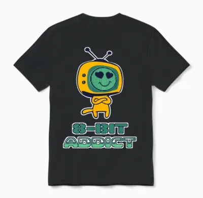 8 Bit Addict Retro Gaming Gamers Unisex T-Shirt - Black