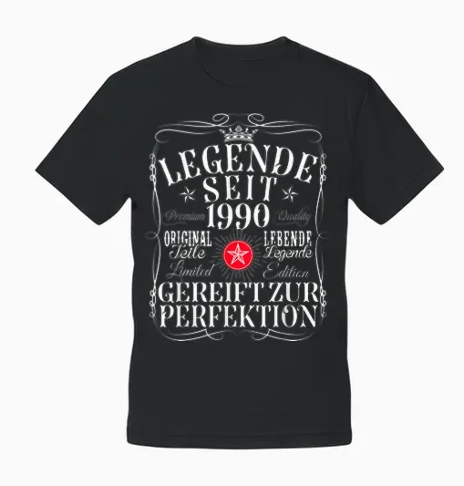 36. Geburtstag Mann Frau 36 Jahre 1990 Deko Lustig Geschenk Unisex T-Shirt - Black
