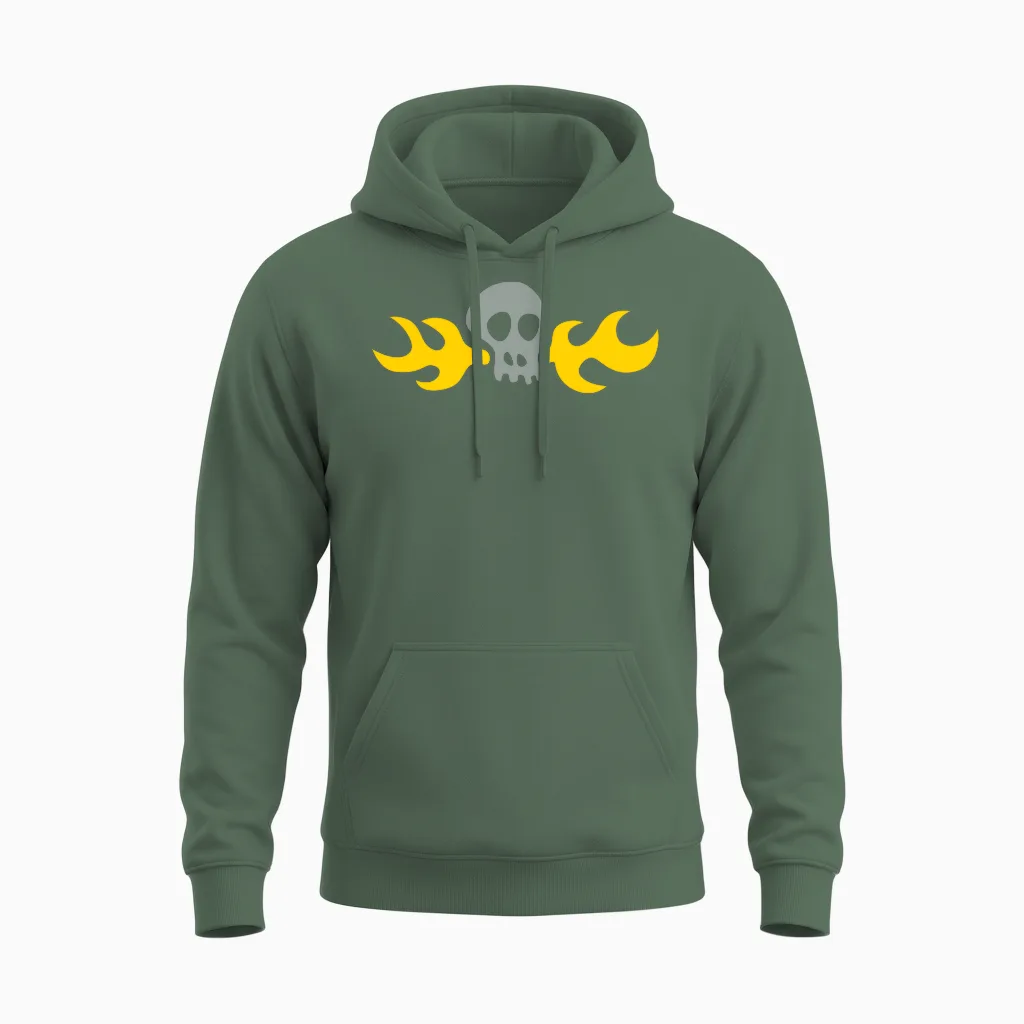 Day of the Tentacle: Hoagie Skull Unisex Hoodie in Military Green