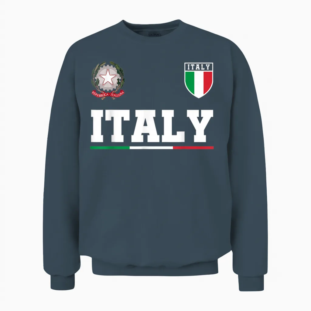Italy Gift Flag Italy Vintage Italia Italiano Italia Unisex Sweatshirt in Dark Heather