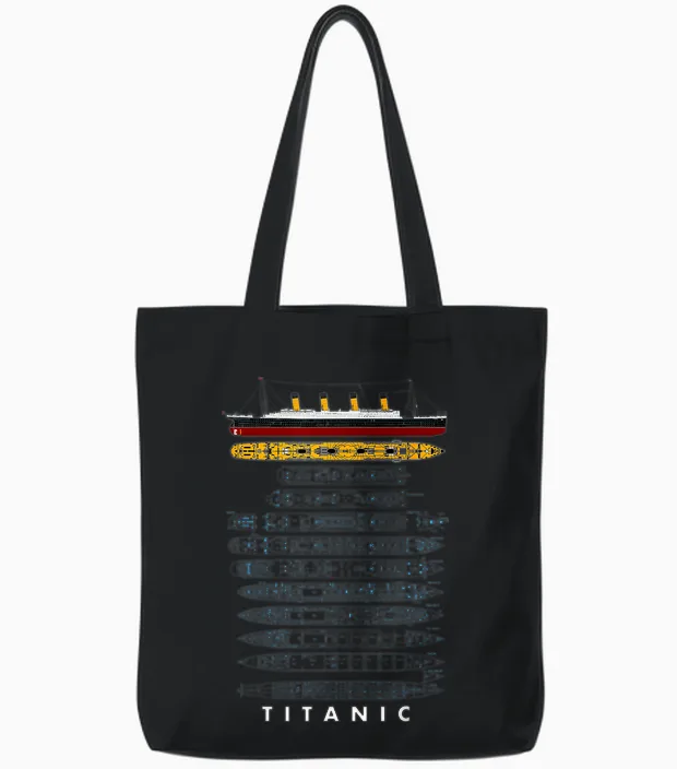 Titanic Schiff 1912 90er Jahre Outfit Herren Damen Kinder Tote Bags in Black