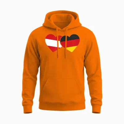 österreich Flagge Deutsche Flagge österreich Deutschland Unisex Hoodie - Safety Orange