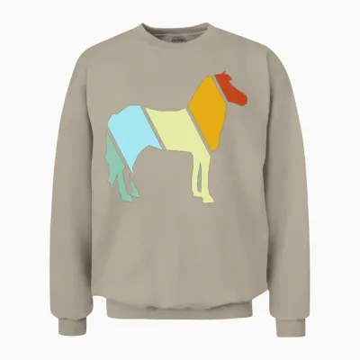 Horse Retro Unisex Sweatshirt - Sand