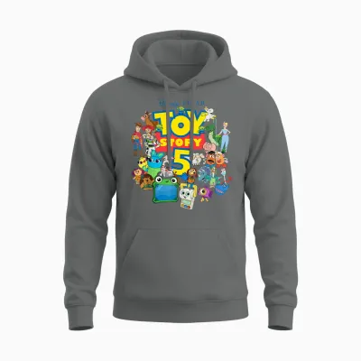Disney and Pixar's Toy Story 5 Logo & Character Collage Unisex Hoodie - Graphite Heather