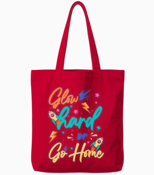 Retro Cool Neon Tote Bags - Red