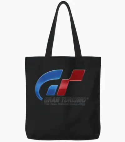 Playstation Gran Turismo the Real Driving Simulator Logo Tote Bags - Black