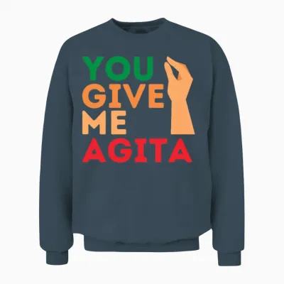 You Give Me Agita American Italian Hand Gesture Unisex Sweatshirt - Dark Heather