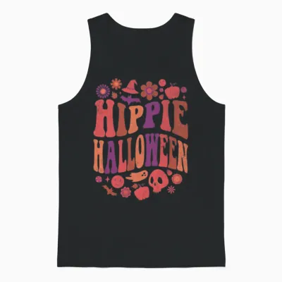 Retro Hippie Halloween Unisex Tank Top - Black