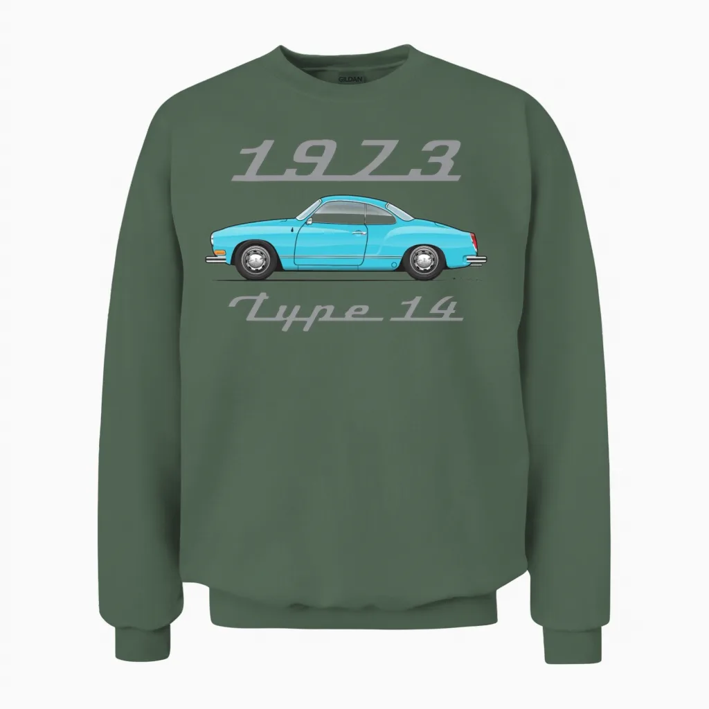 1973 Olympic Blue Unisex Sweatshirt in Military Green