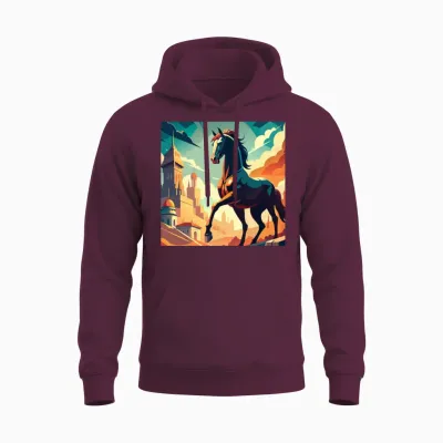 Horse War of Heroes Unisex Hoodie - Maroon