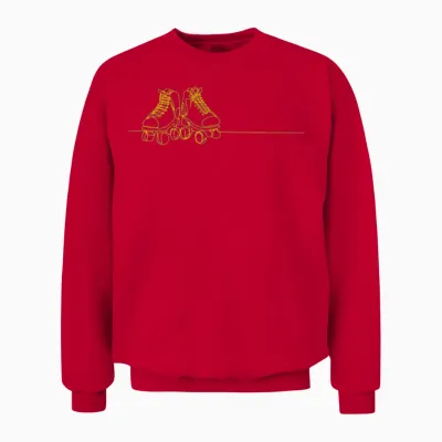 Retro Roller Skating Unisex Sweatshirt - Red