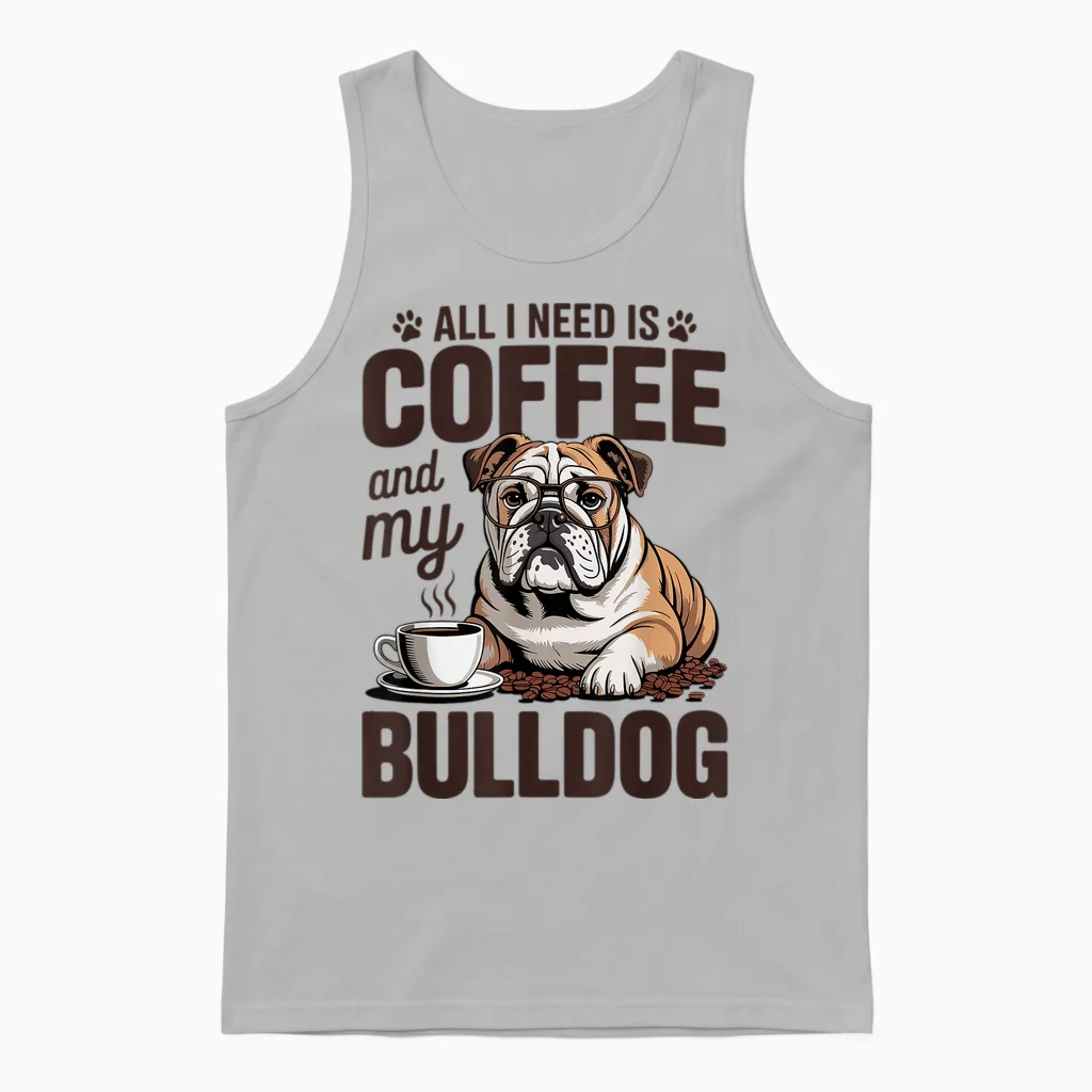 Chien Bouledogue Anglais Unisex Tank Top in Ash