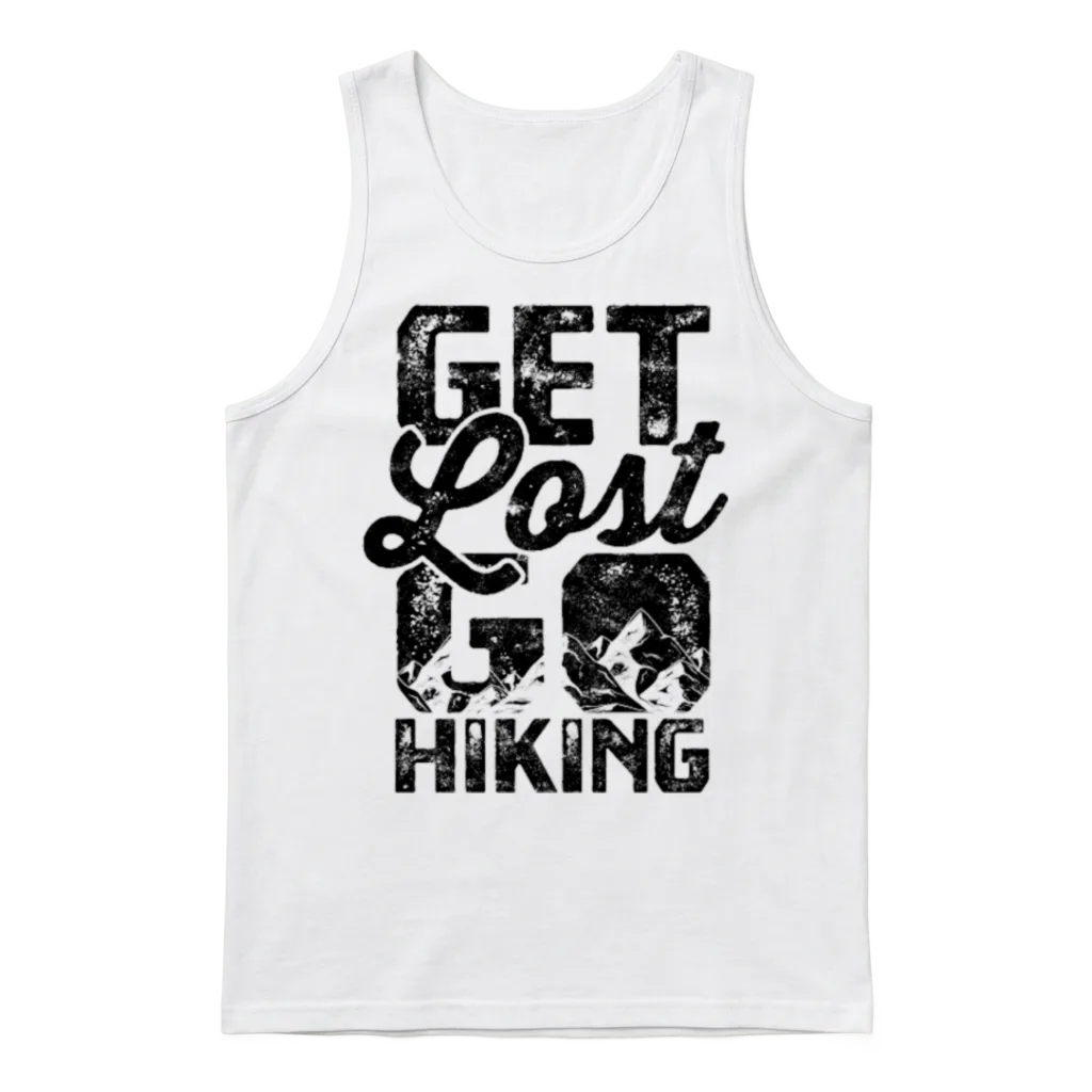 Get Lost, Go Hiking - Hiking Unisex Tank Top - White