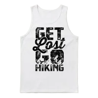 Get Lost, Go Hiking - Hiking Unisex Tank Top - White – 1