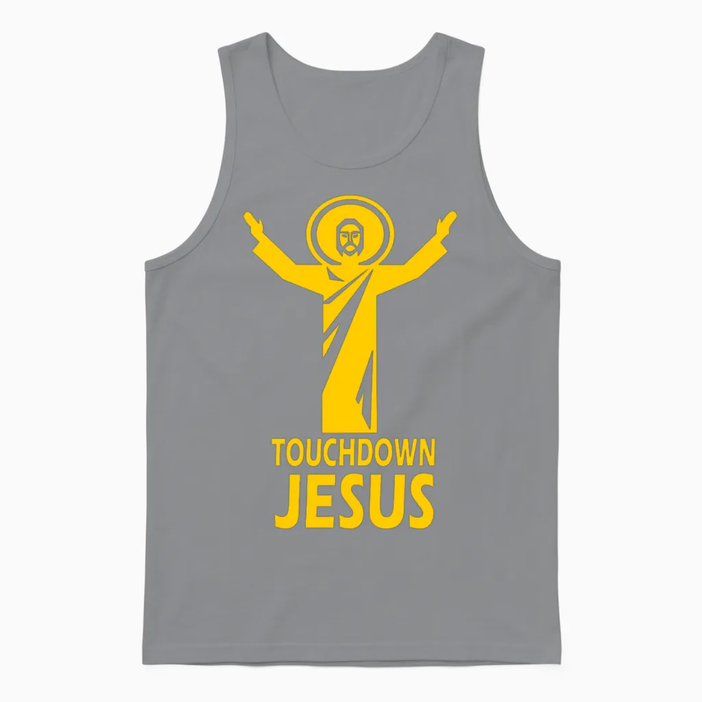 Touchdown Jesus - Christian & Faith Unisex Tank Top in Sport Grey