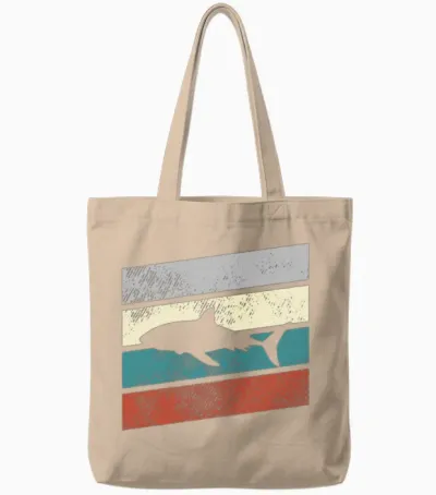 Dolphin Retro Tote Bags - Natural