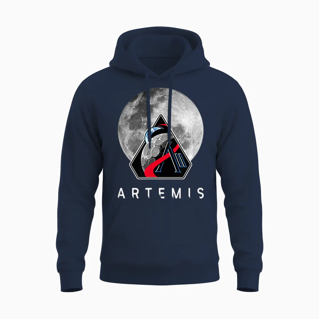 Nasa Artemis Ii Mission Moon Unisex Hoodie in Navy