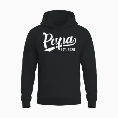 Papa 2026 Stolzer Papa Est 2026 Unisex Hoodie - Black