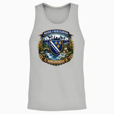 Bosnien Herzegowina Fans & Ljiljani Unisex Tank Top - Ash