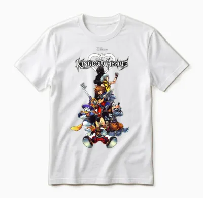 Disney Kingdom Hearts Group Shot Action Pose Logo Unisex T-Shirt - White