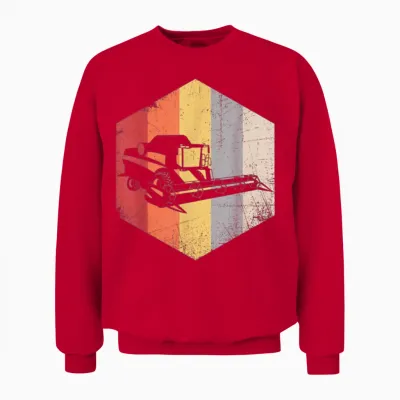 Combine Harvester Retro Unisex Sweatshirt - Red