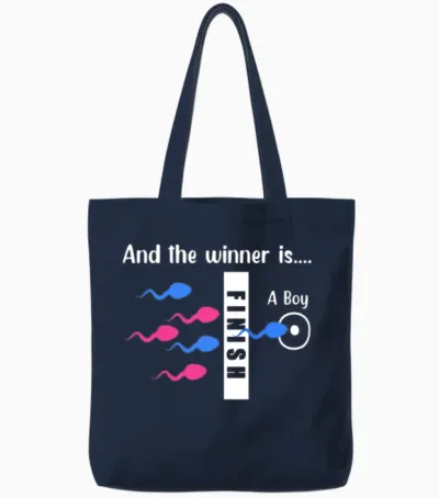 Its a Boy Funny Baby Shower Gender Reveal Gift Tote Bags - Navy