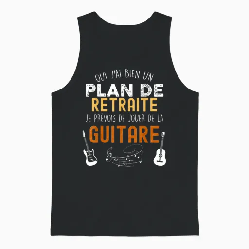Plan De Retraite Guitare Humour Musique Pot Départ Collègue Unisex Tank Top in Black