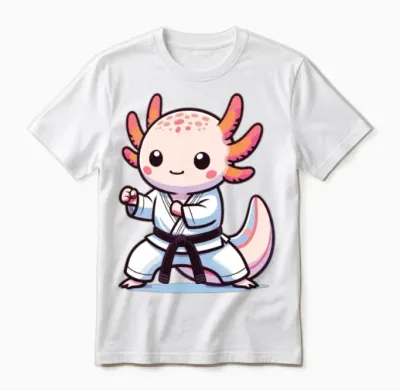 Sports Axolotls Martial Arts Karate Axolotl Unisex T-Shirt - White