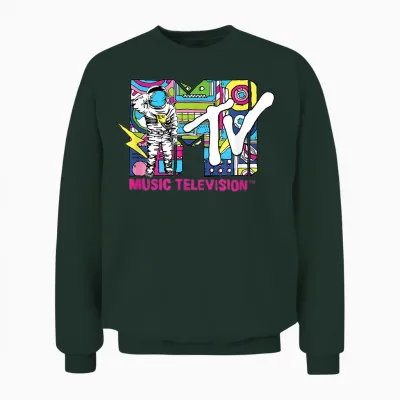 Mtv Retro Bubble Art Vintage Moon Man Unisex Sweatshirt - Forest