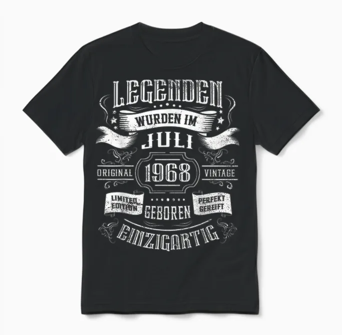 56. Geburtstag Legenden Wurden Im Juli 1968 Geboren Unisex T-Shirt in Black