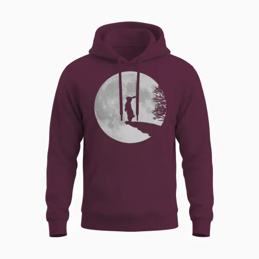 Werewolf Bunny Bunnies Rabbit Hare Moon Fullmoon Unisex Hoodie - Maroon
