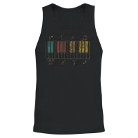 Classic Retro Piano & Keys Unisex Tank Top - Black – 2