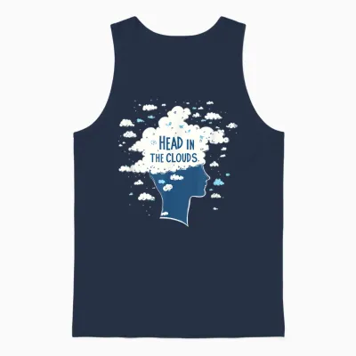 Discours « Perdus Dans Mes Pensées » Avec « La Tête Dans Les Nuages » Unisex Tank Top - Navy