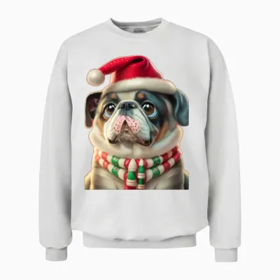 Funny Dog Christmas, Dog Lover Unisex Sweatshirt - White