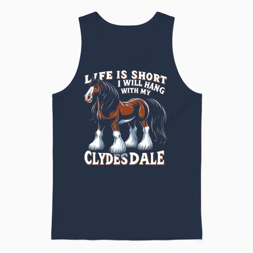Draught Horse Lover Giant Horse Breed Clydesdale Unisex Tank Top in Navy