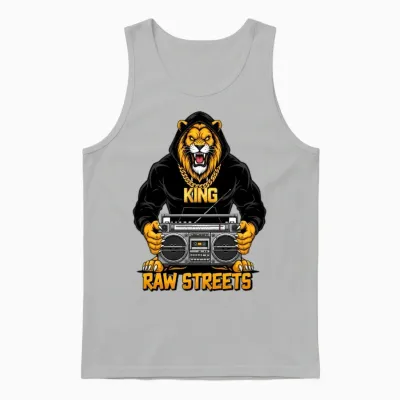 Tiger King Boombox Streets Unisex Tank Top - Ash