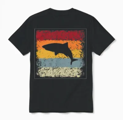 Shark Retro Unisex T-Shirt - Black