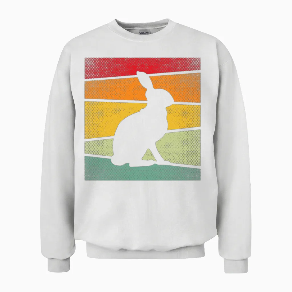 Rabbit Retro Unisex Sweatshirt in White