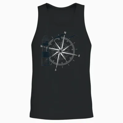 Segeln Kompass Windrose Leuchtturm Unisex Tank Top - Black