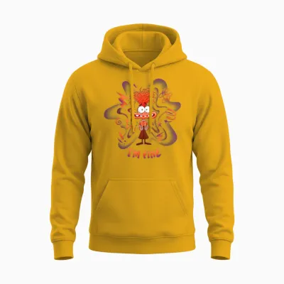 Disney and Pixar's Inside Out 2 Emotions Anxiety I'm Fine Unisex Hoodie - Gold