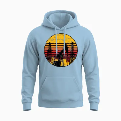 Retro Drilling Oil Rig - Retro Unisex Hoodie - Light Blue