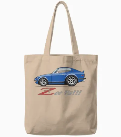Zee Ya Blue Tote Bags - Natural