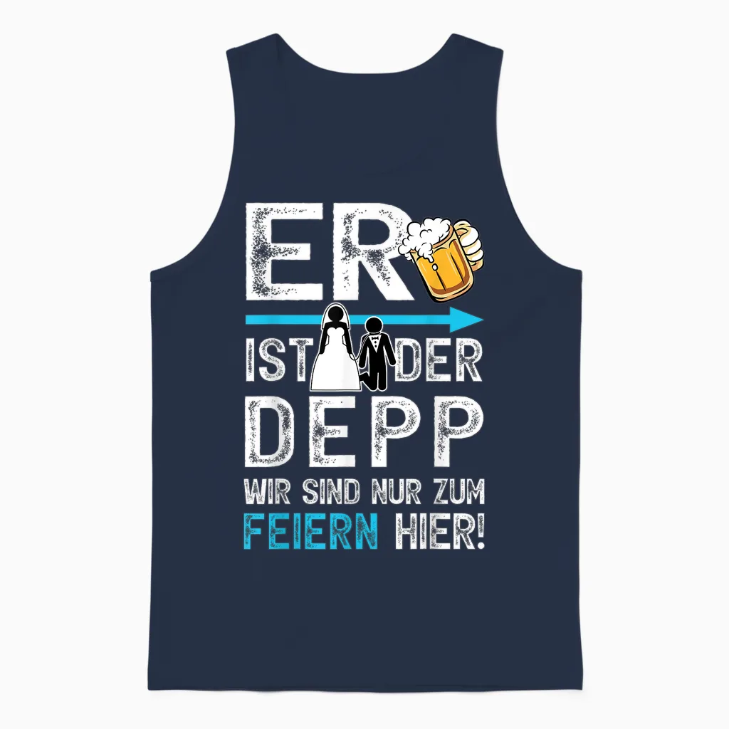 Junggesellenabschied T-Shirt Jga Männer Polterabend Poltern Unisex Tank Top in Navy