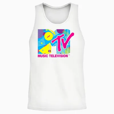 Mademark X Mtv - Mtv Logo Retro 1980s Spring Break Retro Unisex Tank Top - White